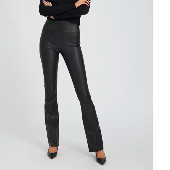 SPRWMN BLACK LEATHER MICRO FLARE - Picture 1 of 7